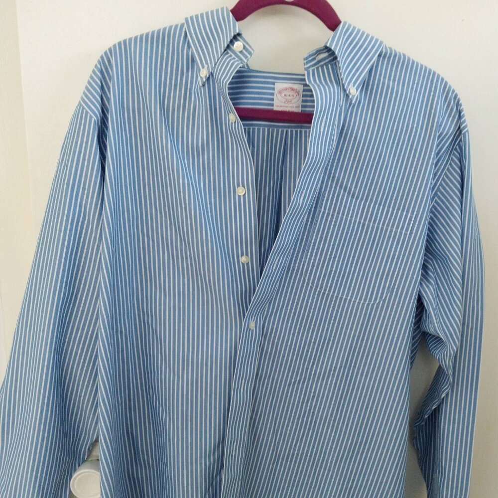 Brooks Brothers 16 4/5 Men's  Blue 346 Non Iron Button Down Dress Shirt